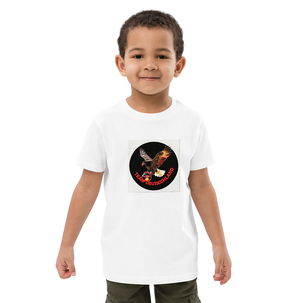 Das Fan Shirt TEAM DEUTSCHLAND mit Adler Motiv für Kinder verbindet Leidenschaft für Fußball mit hochwertigem Tragekomfort. H