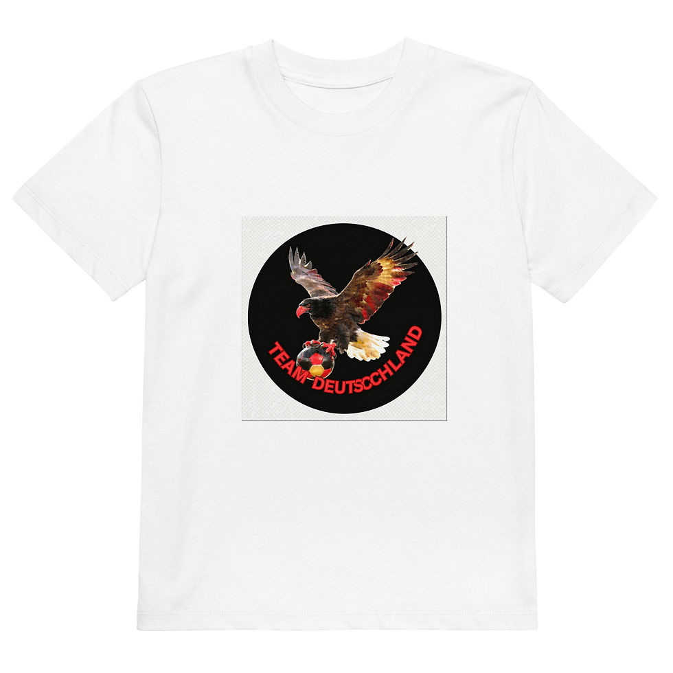Miniaturbild: Das Fan Shirt TEAM DEUTSCHLAND mit Adler Motiv für Kinder verbindet Leidenschaft für Fußball mit hochwertigem Tragekomfort. H