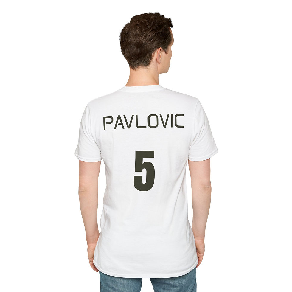 Miniaturbild: WM Fan Shirt TEAM DEUTSCHLAND mit dem Namen von Aleksandar PAVLOVIC  auf dem Rücken  und einem Wappen auf der Brust
