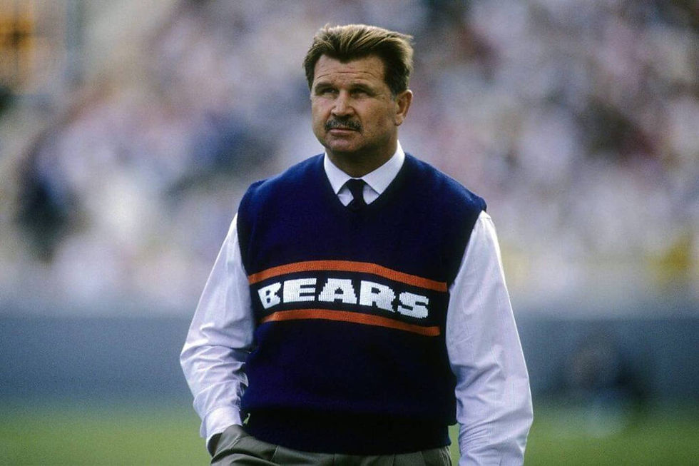 Mike Ditka was the head coach of the Chicago Bears for 11 seasons, winning 106 games and leading the team to its first Super Bowl win in the 1985 season. Credit: Focus on Sport/Getty Images