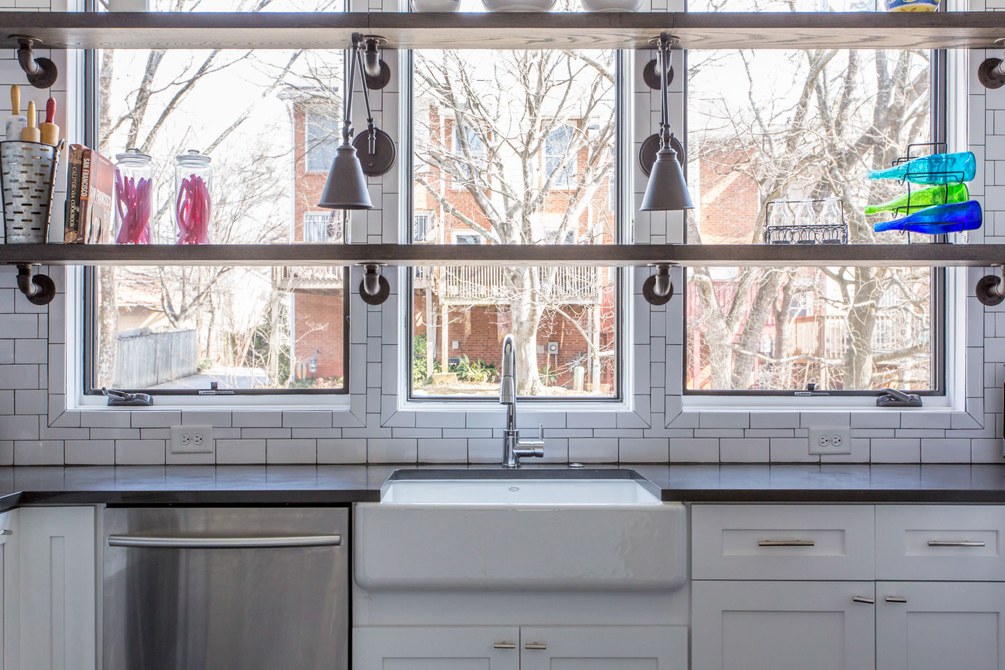 kitchen window shelving