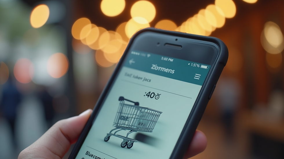 Close-up of a smartphone displaying targeted ecommerce ads