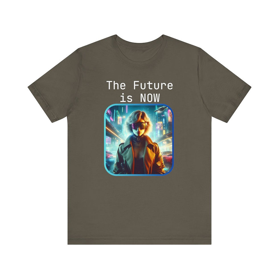 Thumbnail: Future is Now Cyberpunk Tshirt | female cyberpunk Jersey Short Sleeve Tee
