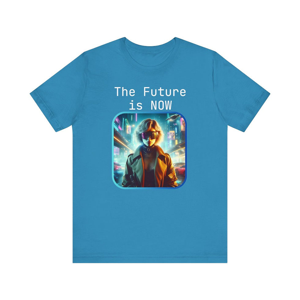 Thumbnail: Future is Now Cyberpunk Tshirt | female cyberpunk Jersey Short Sleeve Tee