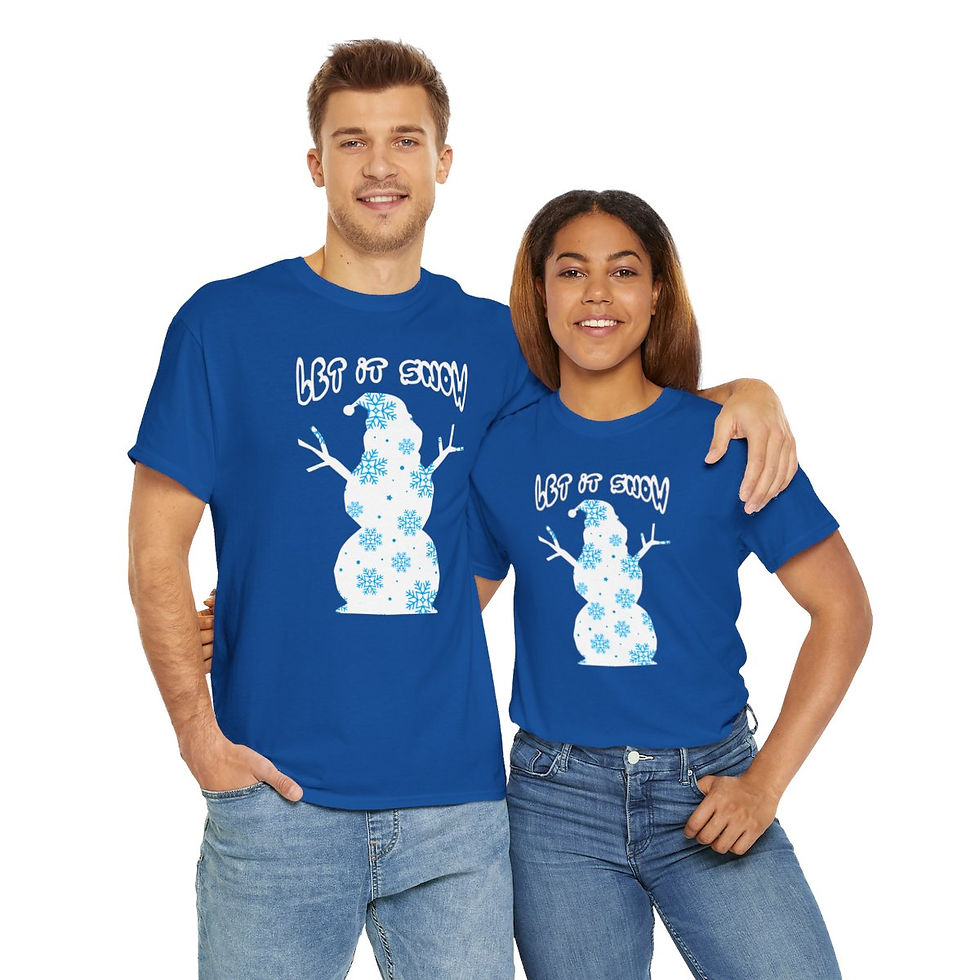 Thumbnail: Another Let it Snow Snowman Christmas Tshirt Heavy Cotton Tee
