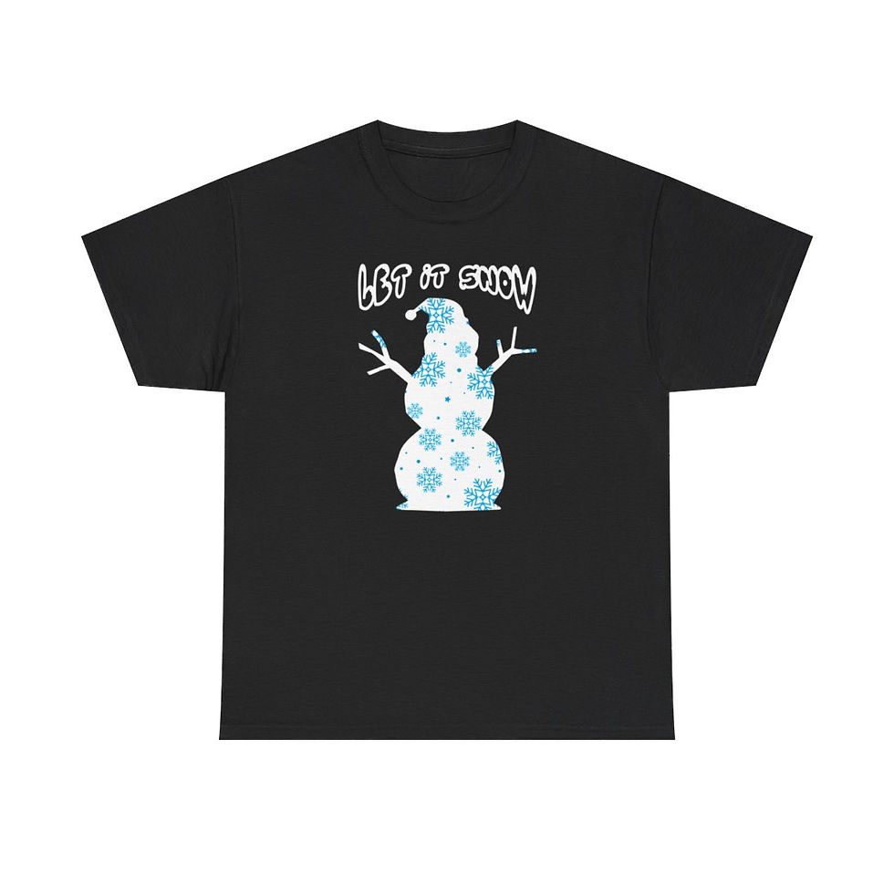 Thumbnail: Another Let it Snow Snowman Christmas Tshirt Heavy Cotton Tee