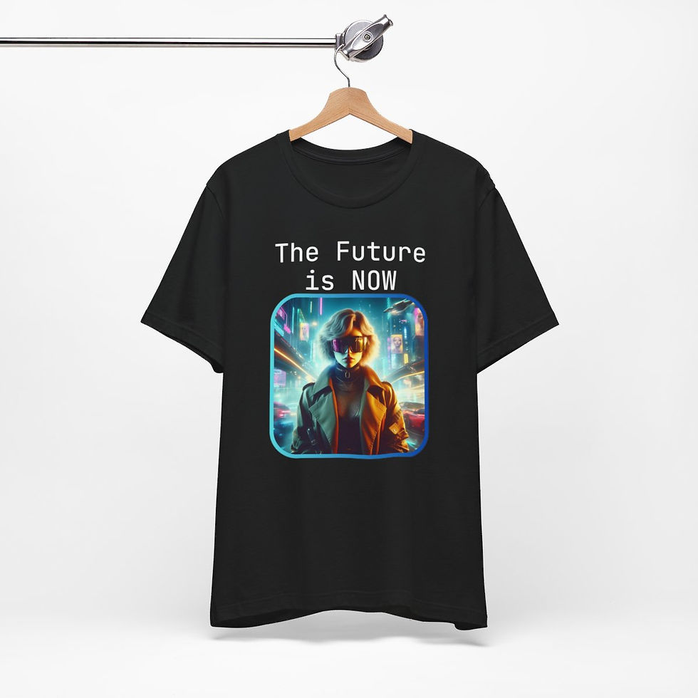 Thumbnail: Future is Now Cyberpunk Tshirt | female cyberpunk Jersey Short Sleeve Tee