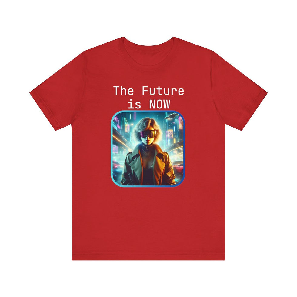 Thumbnail: Future is Now Cyberpunk Tshirt | female cyberpunk Jersey Short Sleeve Tee