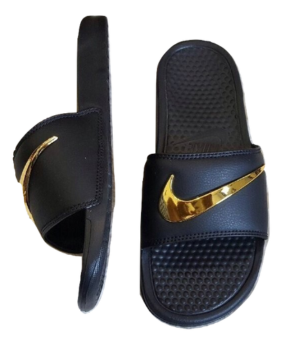 nike slides gold check