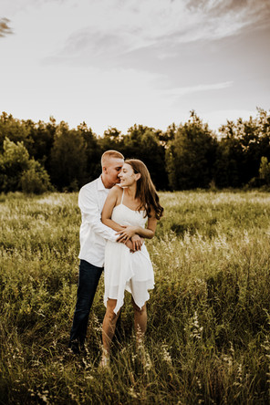 engagement white dress field