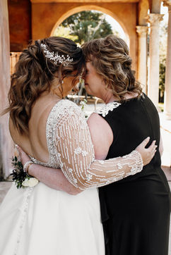 Bride and mom moment