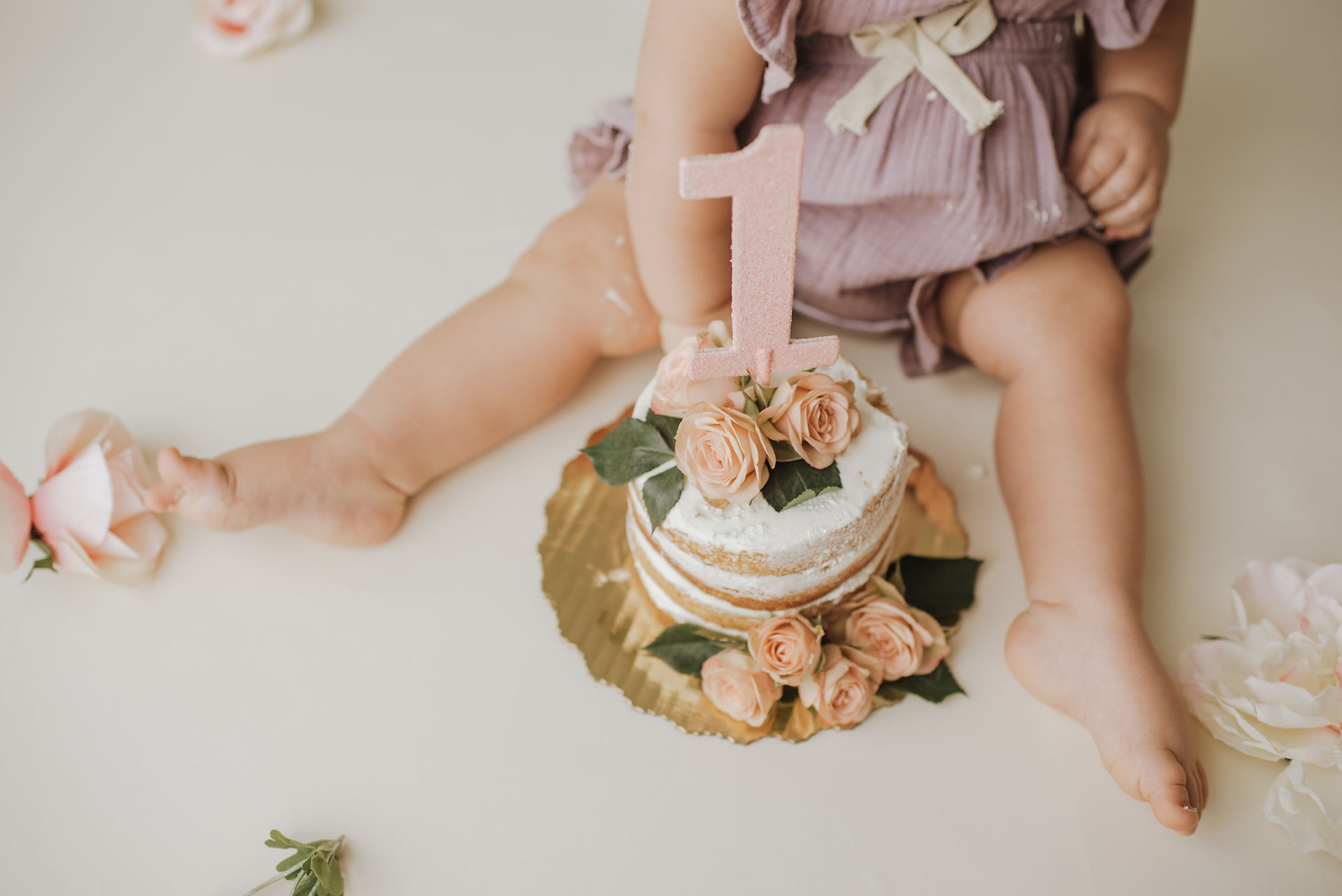 first birthday cake smash purple outfit