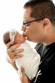 newborn baby girl and dad