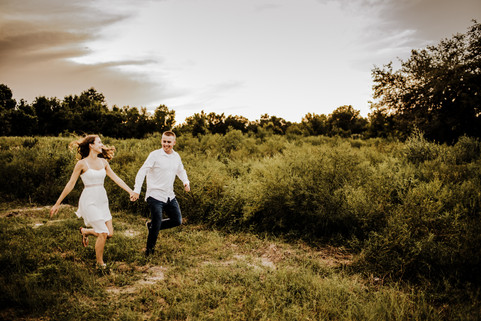 engagement white dress field