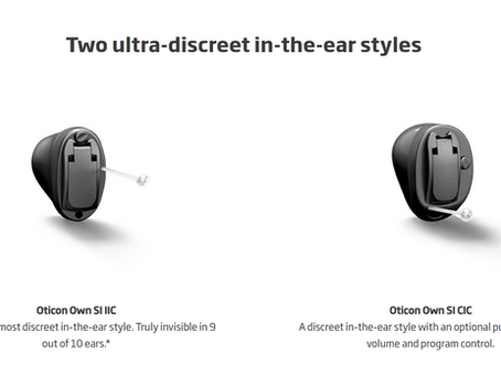 Invisible hearing aid with AI and DNN, Oticon Own SI