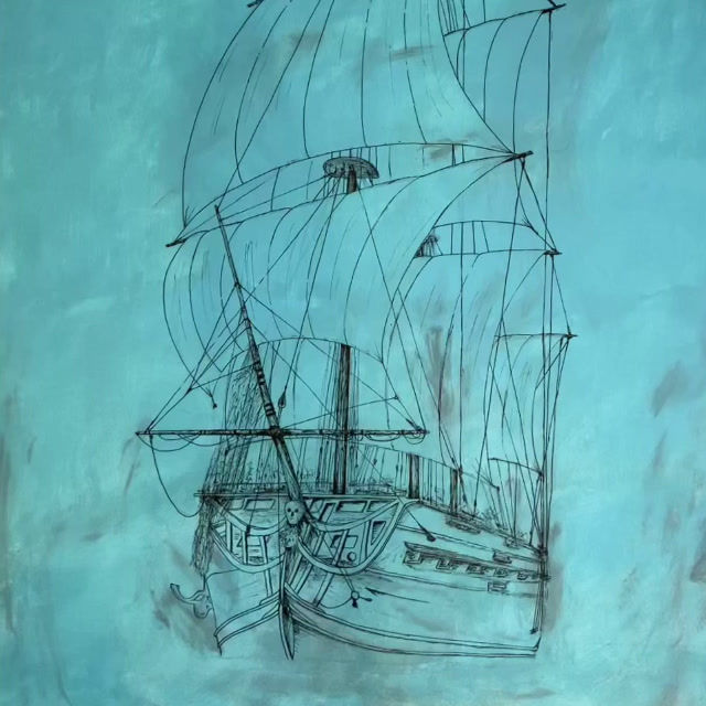 Thumbnail: Amerigo Vespucci, Pommern ( 1903 ) - Abstract Art 'Tall Sailing Ships'