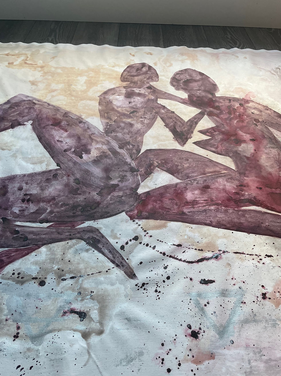 Thumbnail: Love - Prehistoric Cave Art - Large Format Painting - Mixed Media - 145x107cm