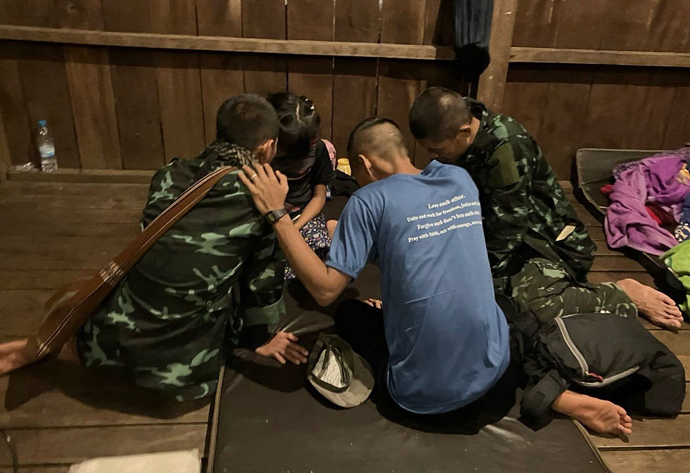 Pray. Think. Act. This is the order of operations for chaplain team leaders as they work with the soldiers and IDPs.