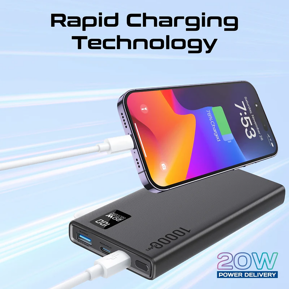 Thumbnail: MOBILE CHARGER BOLT-10PD.BLACK
