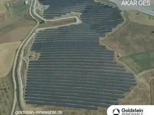 Drone view of the Akar Solar Power Plant