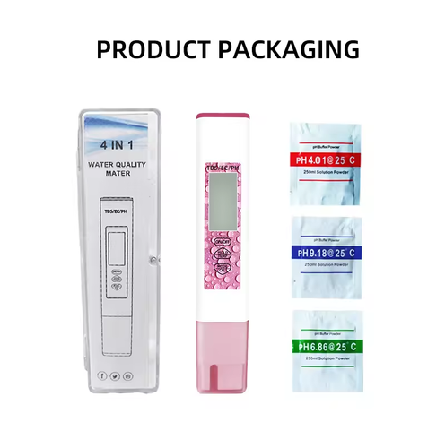 Probador de calidad del agua multifuncional 4 en 1, medidor de pH/TDS Probador de calidad del agua multifuncional 4 en 1, medidor de pH/TDS