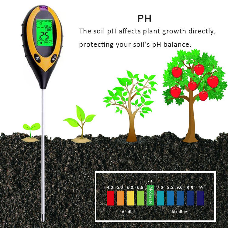 Miniatura: Ph Metro Para Suelo 4 En 1 (humedad, Temperatura, Luz Solar)