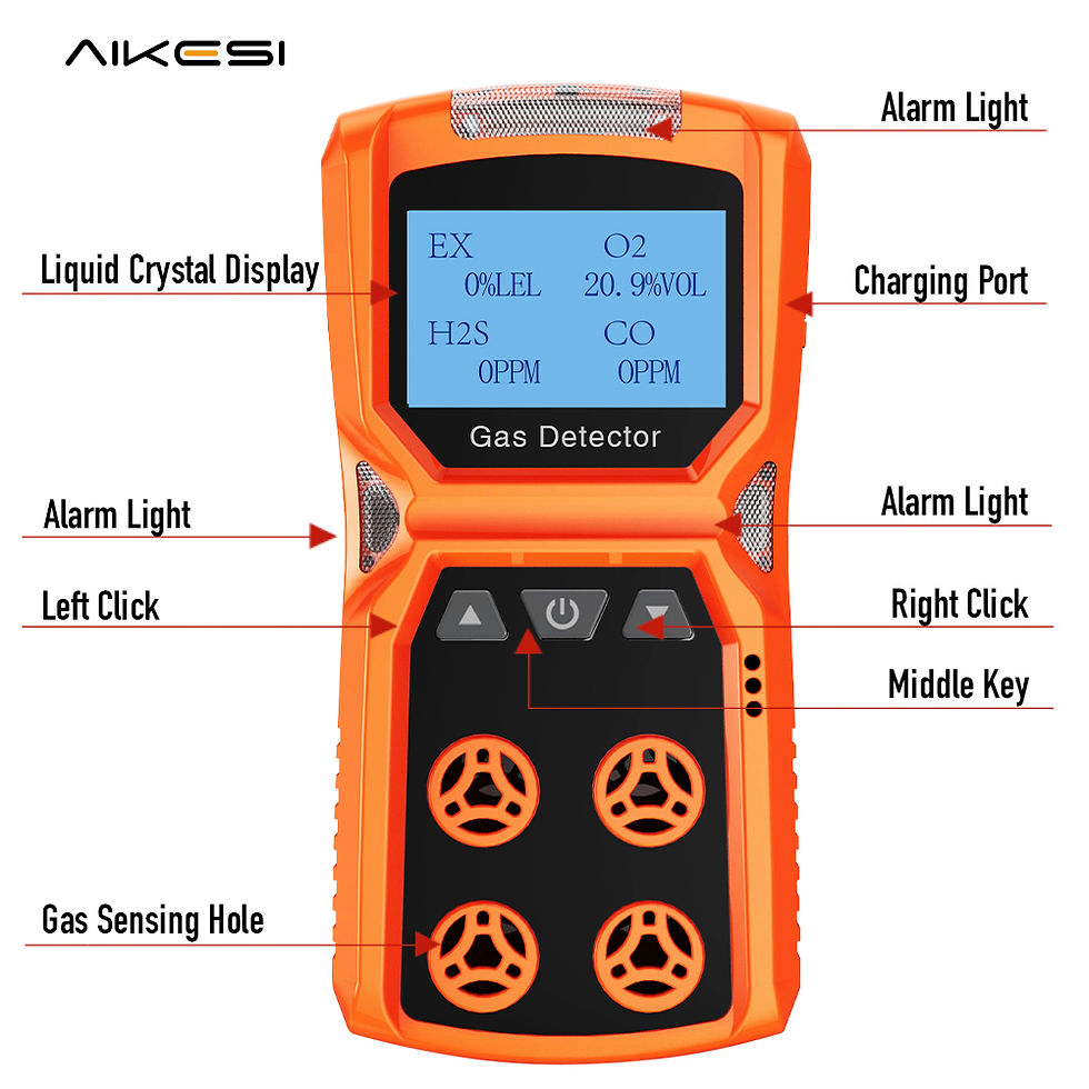 Miniatura: Detector Industrial De Gases 4 En 1 Ex, H2s,co,o2