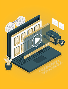 recording, fotoshooting and cutting with yellow background