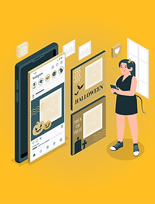 community and writing with yellow background