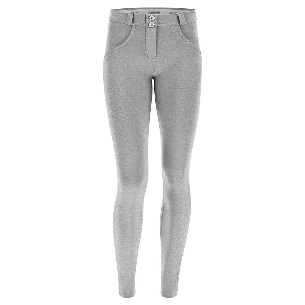 Thumbnail: Melange grey Regular rise pants 
