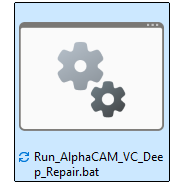 The Run_AlphaCAM_VC_Deep_Repair.bat file - double-click it