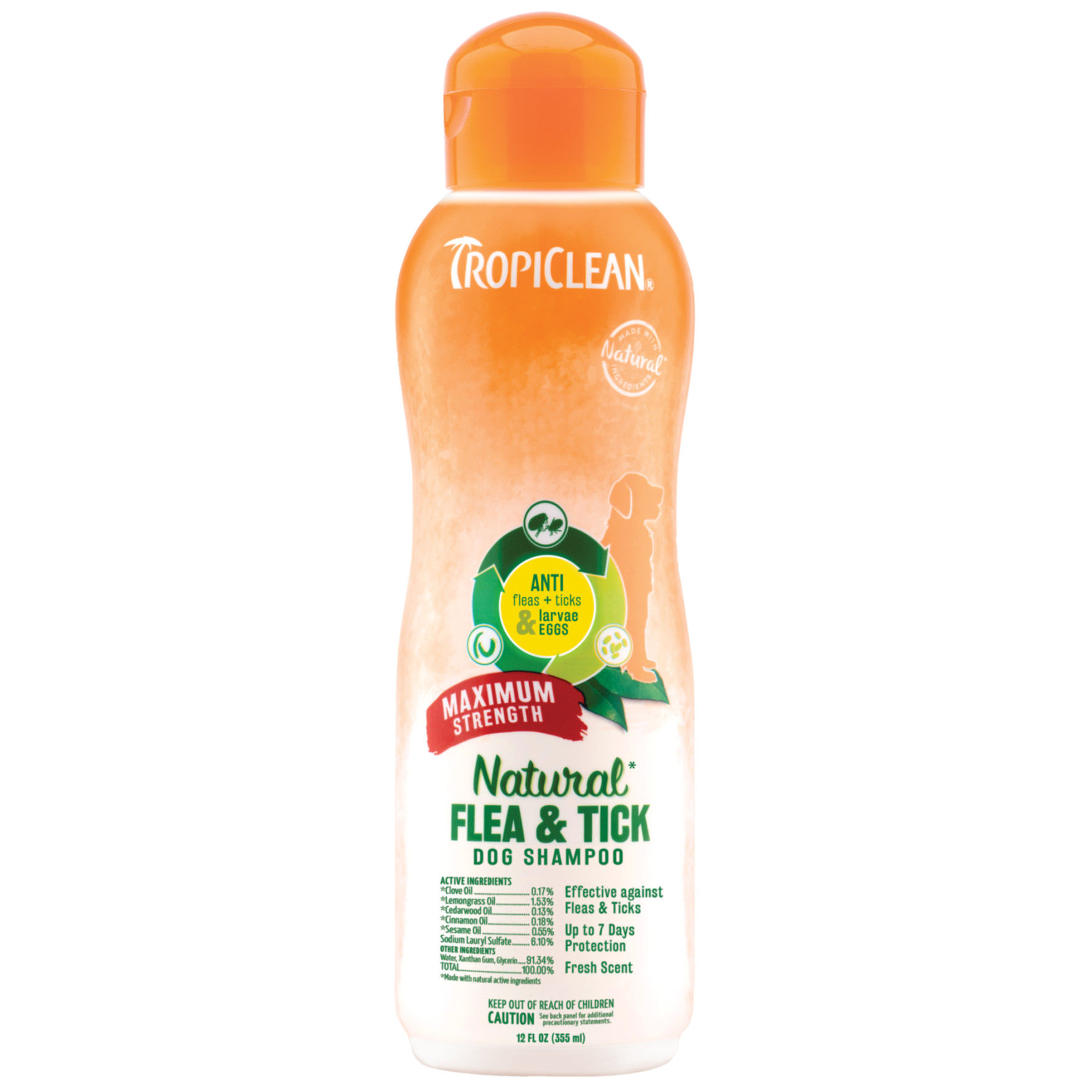 TropiClean Natural Flea & Tick Dog Shampoo (Maximum Strength)