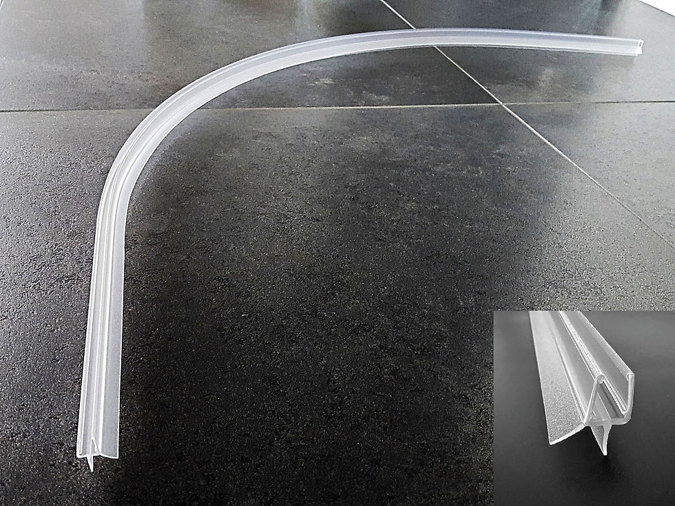 Küçük resim: Duschtür-Dichtungs-Set für Viertelkreisdusche mit gebogenem Glas