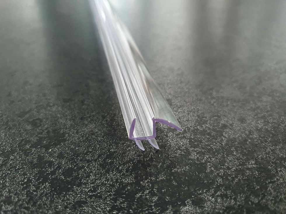 Miniatura: Dusch-Türdichtung mit doppelter Dichtlippe unten, Abtropfleiste, Art.Nr. S009B1