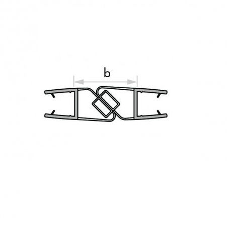 Thumbnail: Magnetic seal 180 °, pair of seals with magnetic strips for shower glass door