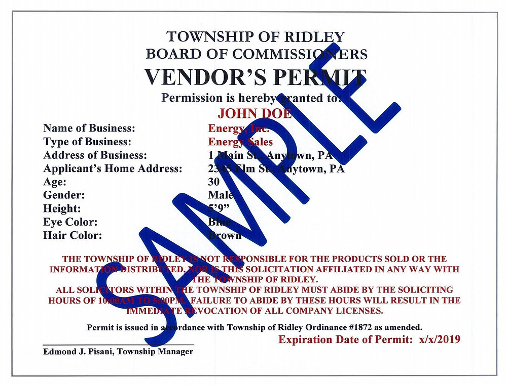 Details About Soliciting in Ridley Township