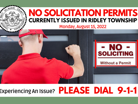 Solicitation Permit Update - August 15, 2022