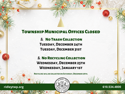 Holiday Trash and Recycling Schedule