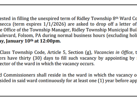 Vacancy - Ward 8 Commissioner