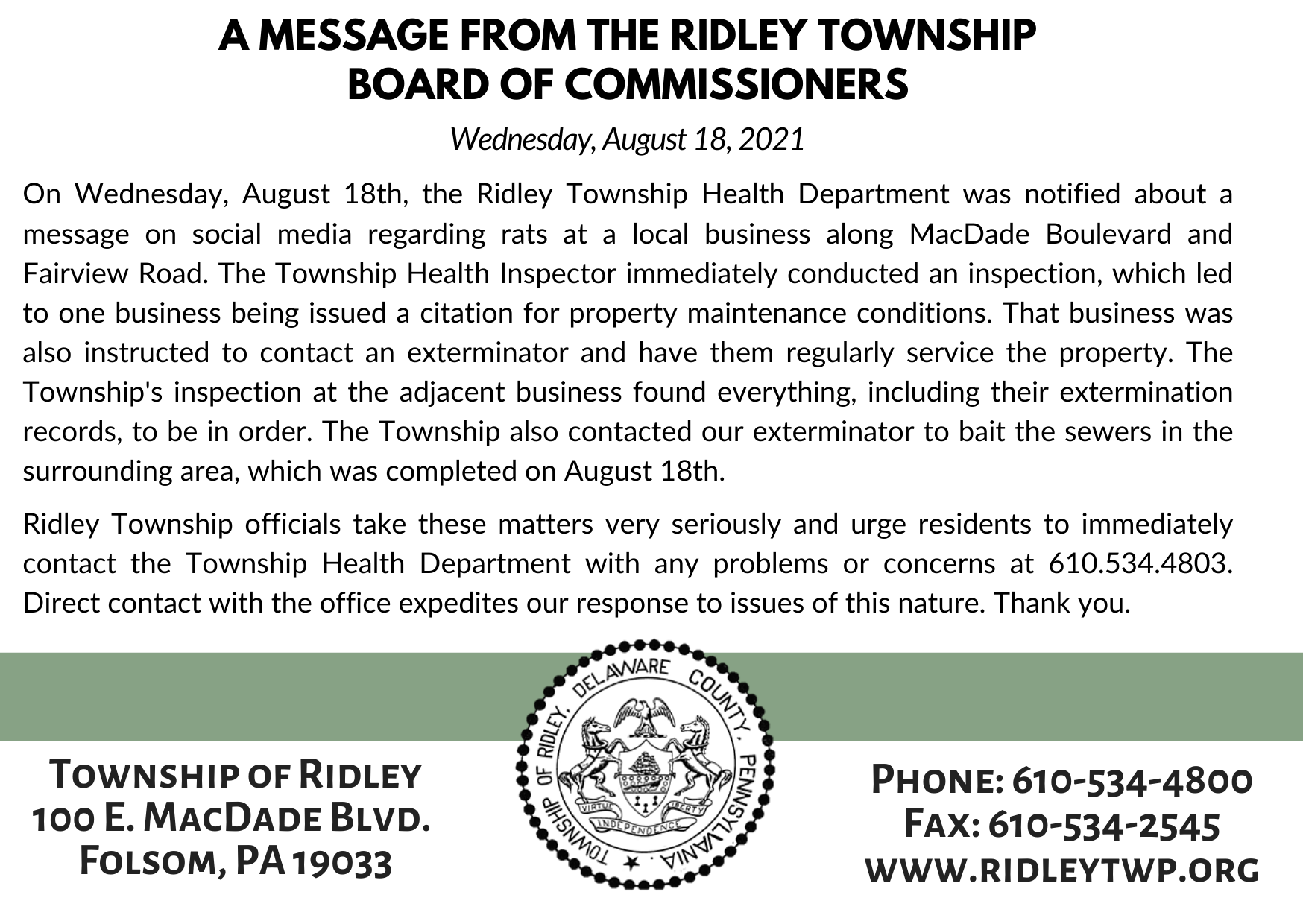 what ward am i in, ridley township
