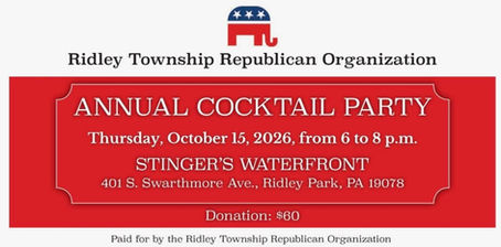 Ridley Township Republican Organization's Annual Cocktail Party