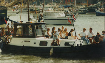 Art Boat of Ton and Yvonne. On the water during Sail in Amsterdam