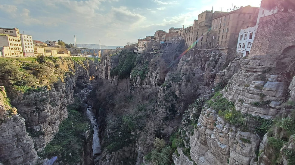 Constantine - has a huge canyon right in the city centre.