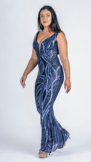 The Pageant Wardrobe midnight mosaic gown