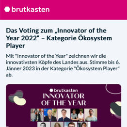Brutkasten Artikel - Felix Ambros als Innovator of the year nominiert