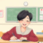 Digital Society student doing the IB exams, confidently