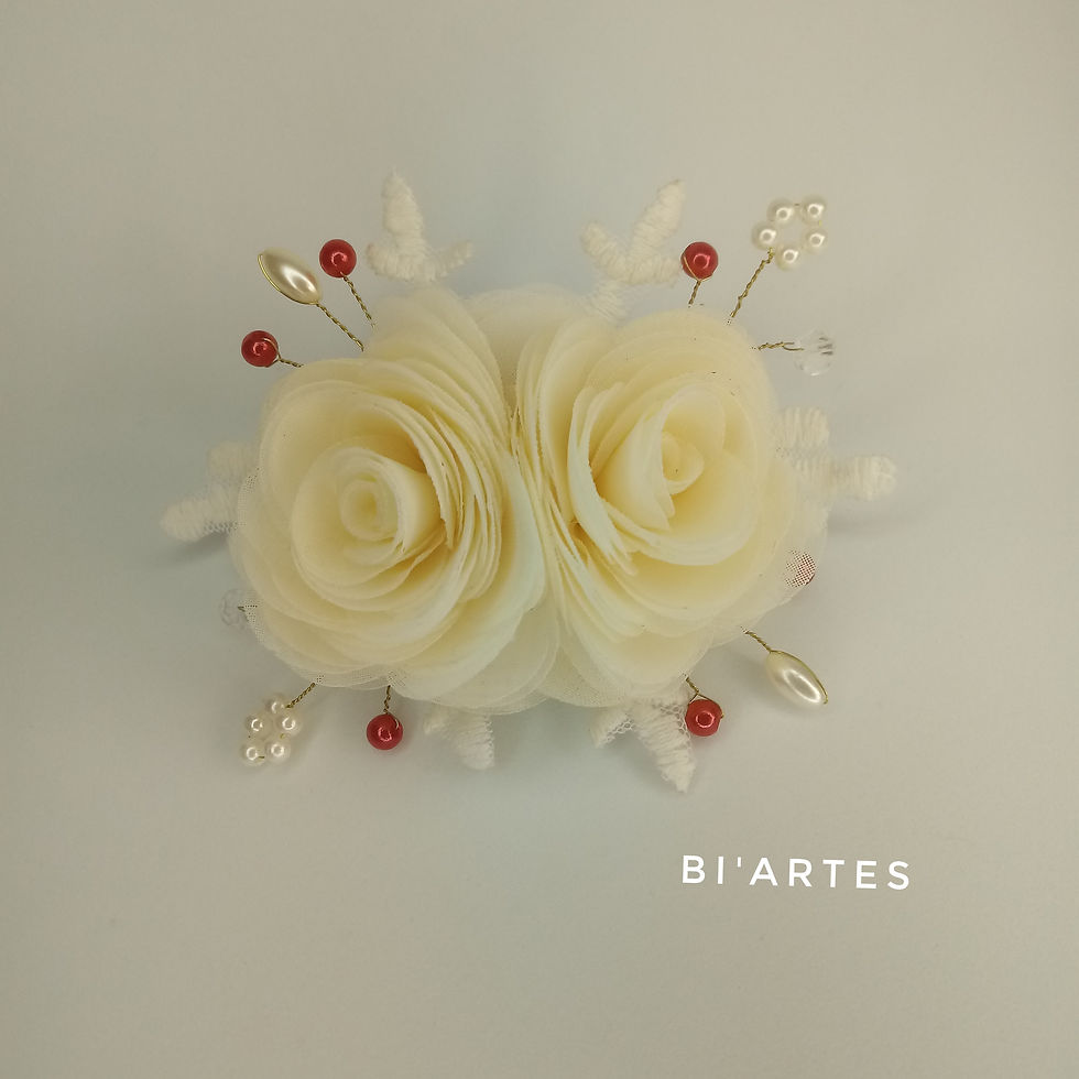 Miniatura: ARRANJO DUAS FLORES COM RENDA