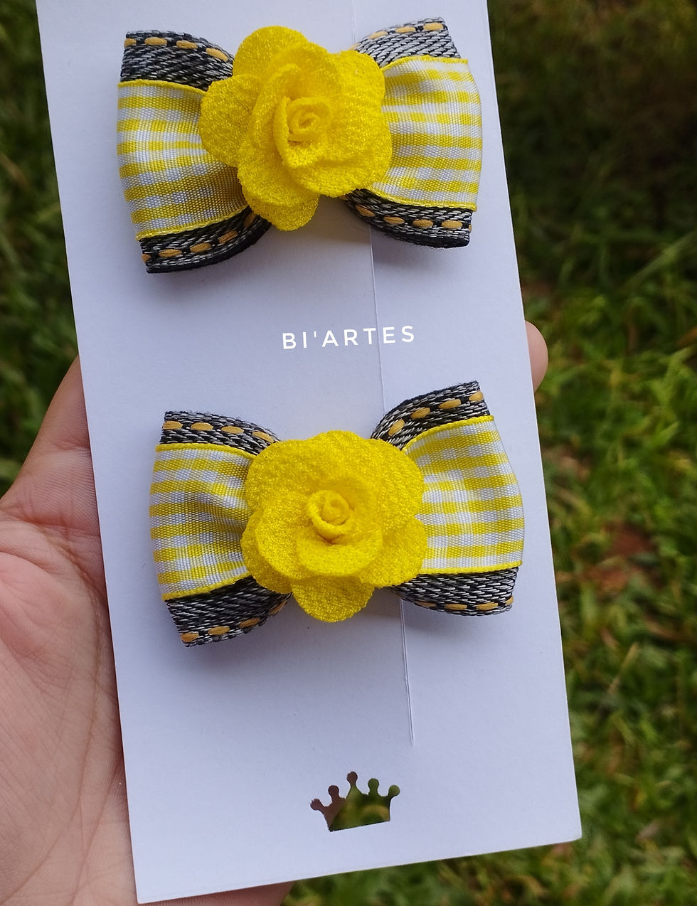 Miniatura: PARZINHO PESPONTADO COM FLOR