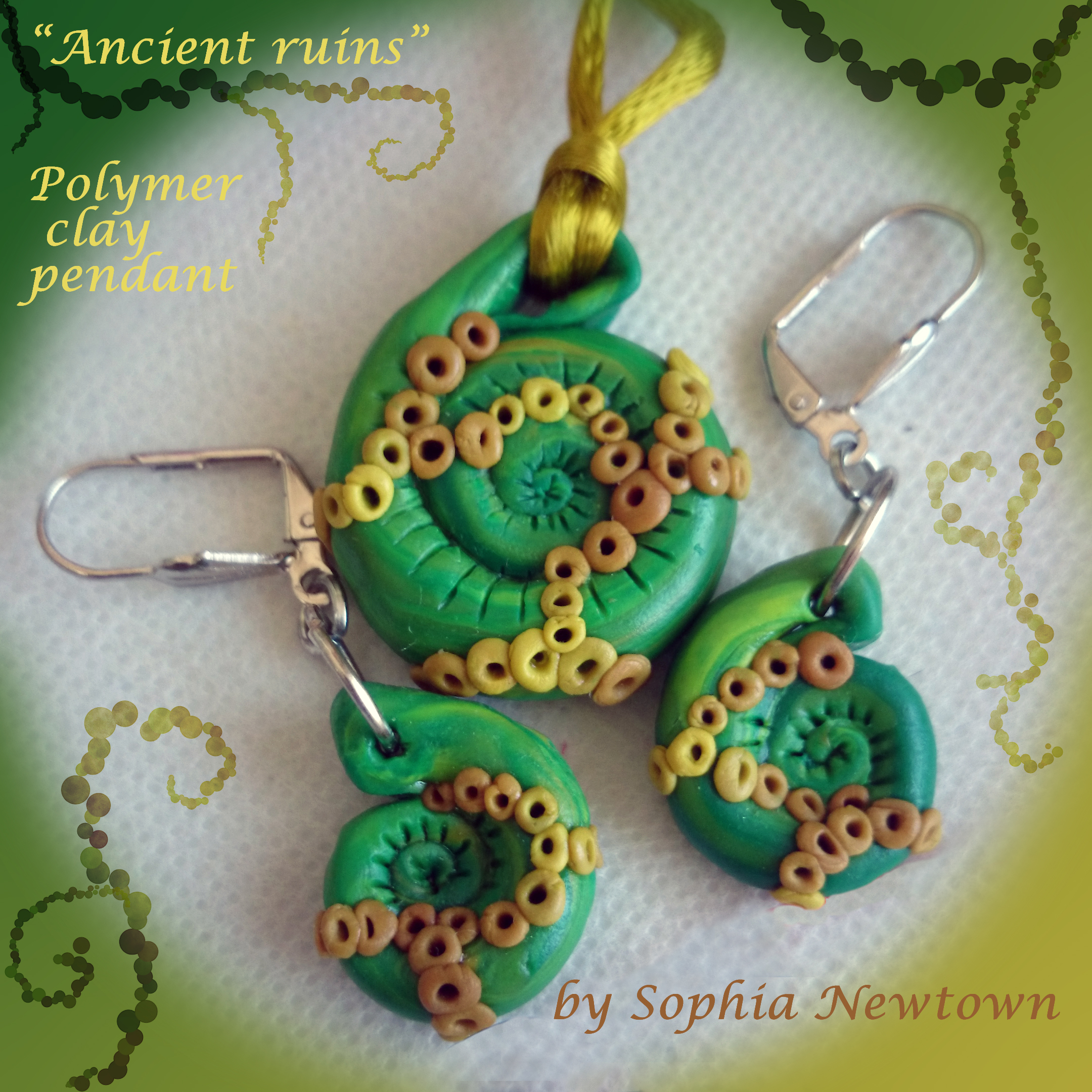 Ancient ruins jewelry set