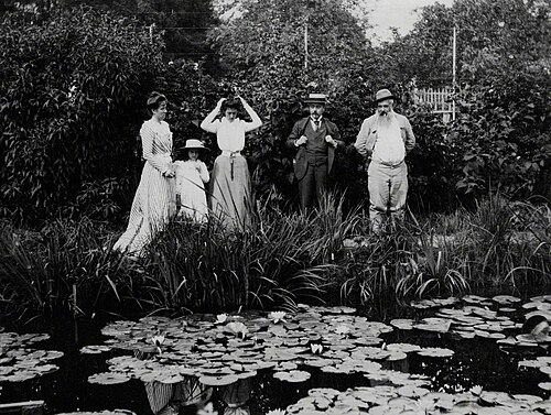 Durand-Ruel and Claude Monet in Giverny, 1900